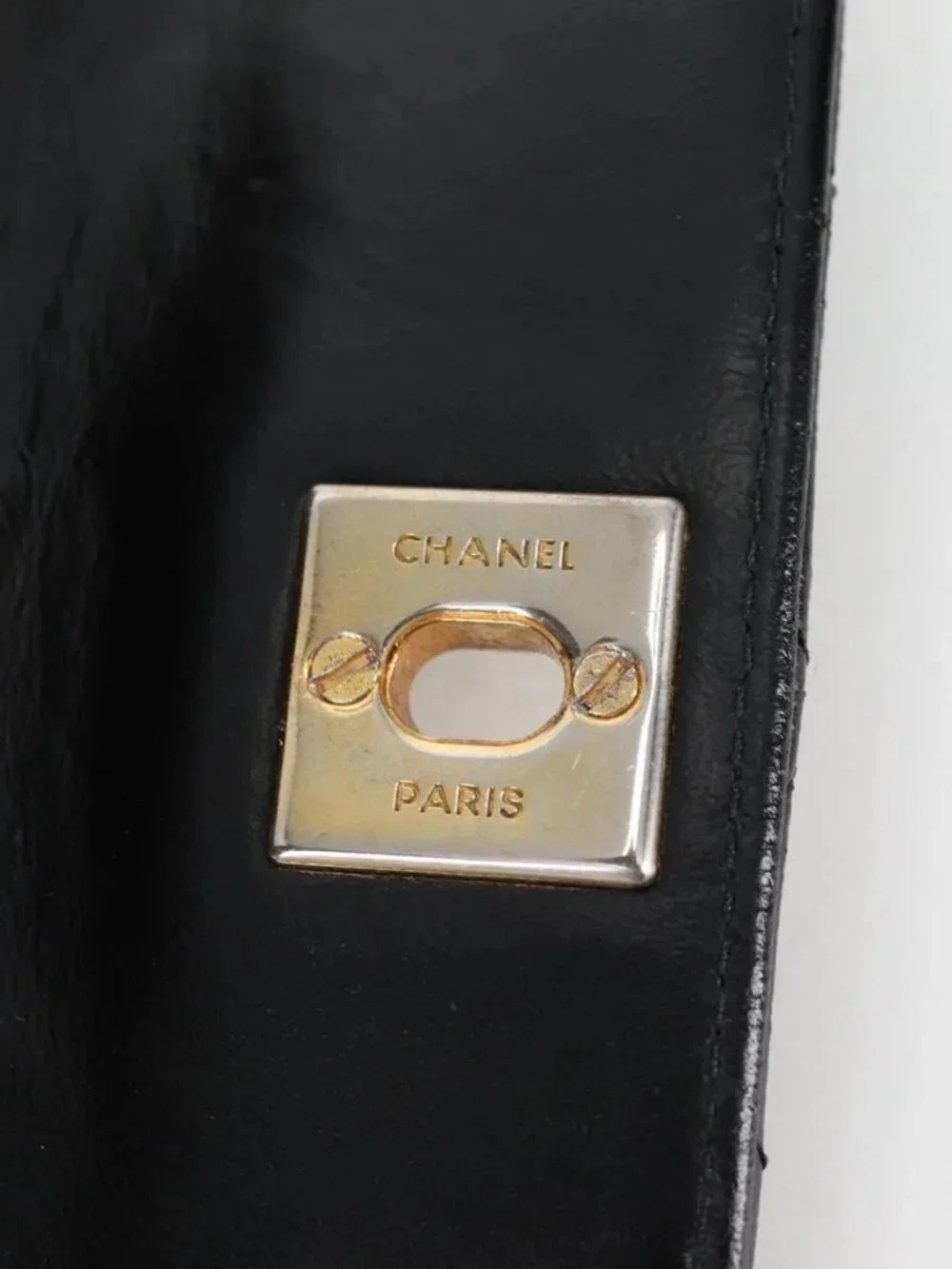 CHANEL Matelasse Chain Shoulder Bag Lamb Skin Black Gold CC Auth bs29080